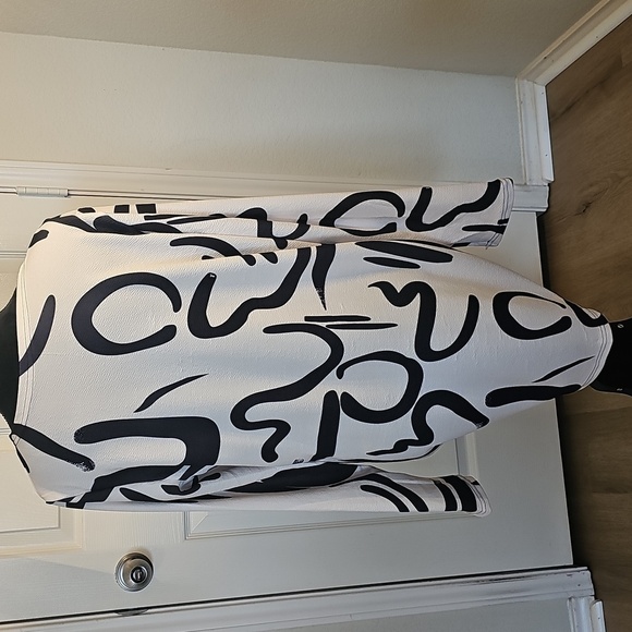 NWOT Women's Geometric Open Front Bold Lightweight Unique Long Cardigan XL - Picture 4 of 14